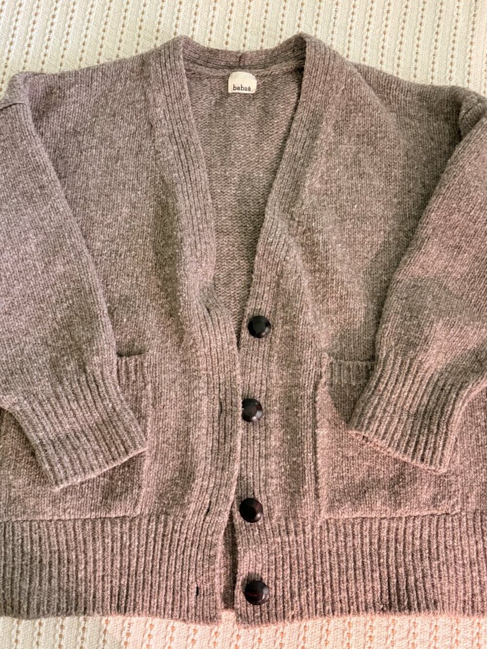 Babaa Coat No17 Dark Mist 100% Eco Spanish Wool Oversized Cardigan OS